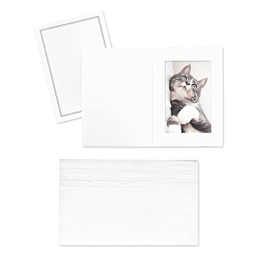 Monolike Paper Frame Photo Card, Line 100P Set - 4X6 Inch Picture Frame Note Card, Greeting Cards, Assorted Happy Birthday, Thank You #TOP26