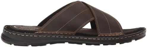 Rockport mens Darwyn Xband Slide Sandal, Brown Ii Leather, 12 Wide US | Image 5
