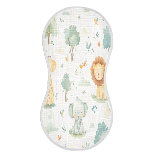 Cute Animals Plant Burp Cloths Cotton Baby Washcloths,Large 22x11in Burping Cloth Absorbent and Soft for Newborn Baby Boys and Girls,4 Pack