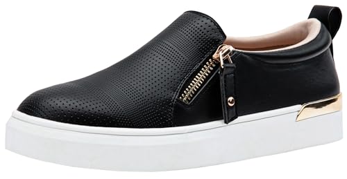 Image of Jeossy Women's Slip On Shoes Casual Fashion Sneakers 8010 Arch Support Loafers for Women with Zipper