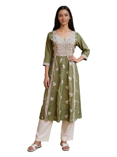 Kurta femme grande taille 3XL vert piste : vêtement ethnique et tunique longue fluide
