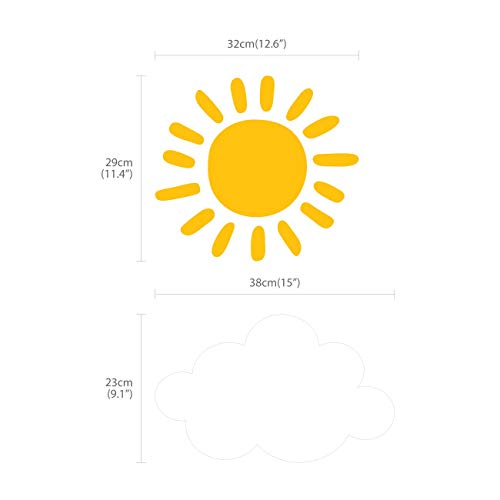DECOWALL Vinilos Decorativos Letras y Nubes Blanco y Amarillo 4 Piezas miniatura 6