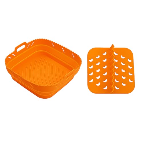 Forro de silicona para freidoras de aire reutilizable con divisor para freidoras de aire de cocina, moldes para hornear