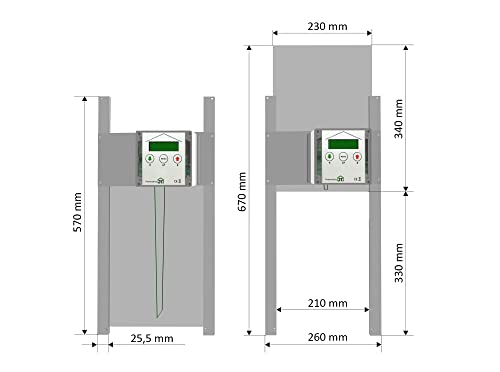 Sonderaktion ! HK-Bat-RH Rahmengerät mit selbstverriegelnder Hühnerklappe 230x340 mm für Batteriebetrieb + Schaltung für… – Bild 4