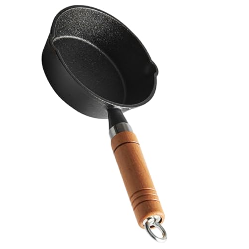 VINTORKY Mini Sartén de Hierro Madera Salsas y Calentamiento de Herramienta de Cocina Duradera Limpiar
