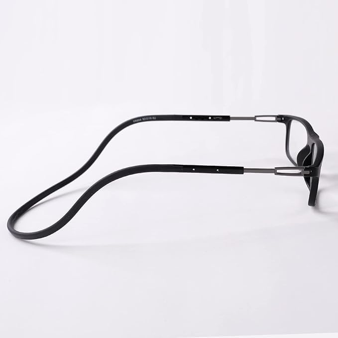 Image of Unisex Magnetic Front Connect Reading Glasses Power Adjustable Full Rim Dual-Tone Frame Stylish Eyewear with Soft Sleeve Case for Men & Women