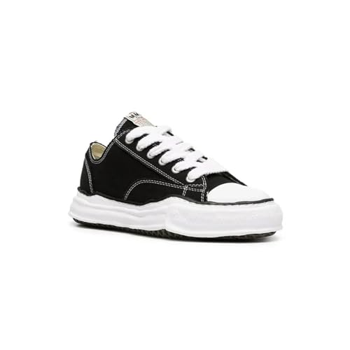 Unisex Canvas Sneakers Low Top Lace Up Canvas Shoes Fashion Comfortable (EU36) Black2
