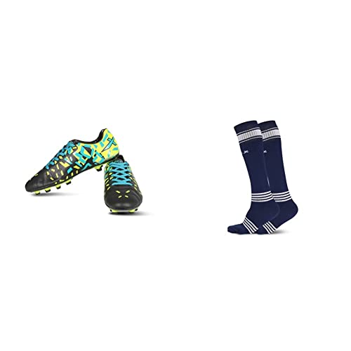 Image of Vector X Chaser Kids Football Shoes (Orange-Black-Firozi)