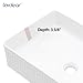 Lordear Vessel Sink Rectangular 19 x 13 Inch White Ceramic Countertop Basin Modern Above Counter Bathroom Vanity Art Basin Glossy White