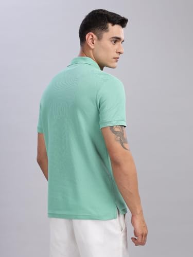 Image of Tommy Hilfiger Solid Regular Fit Cotton Polo T-Shirt