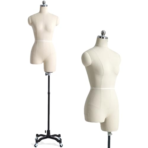 Maniquí Busto de Señoras, Ajustable Altura Maniqui Costura Mujer maniqui costura talla grande busto maniqui mujer costura Maniquí Torso Femenino para Exhibición de Escaparate,WITHOUTarms M82