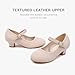 Dufannie Nude Kids Heel for Girls Dress Shoes High Heel for Girls Flat Size 5 Princess Shoes Closed Toe Formal Big Kids Pumps Church Wedding Ballroom Halloween Party Dance(3306Nude 5)