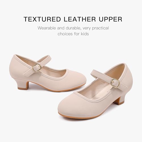 Dufannie Girls Dress Shoes Low Heel Princess Flats Mary Jane Flower Wedding Party Glitter Shoes for Kids Toddler4