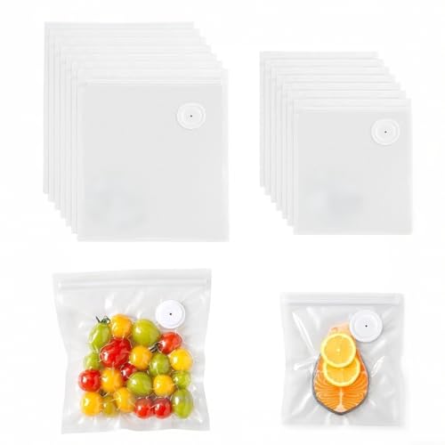 Chef Preserve Lot de 30 sacs d'emballage sous vide réutilisables avec valve d'air, sacs d'emballage sous vide pour la préparation des repas, sacs de stockage...