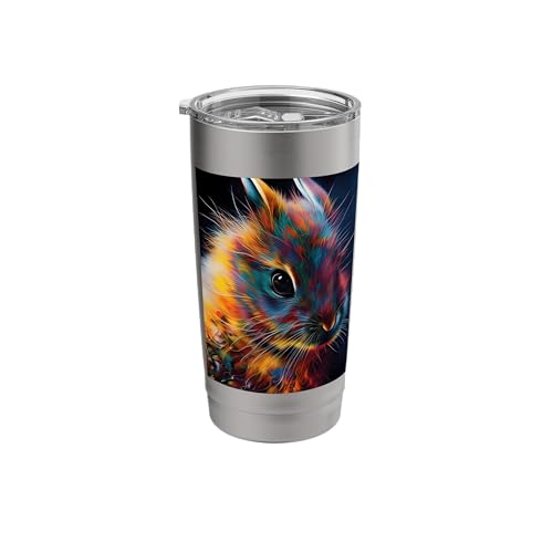 Chinese Lunar Year Zodiac Sign Easter Bunny Digital AI Art Stainless Steel Insulated Tumbler
