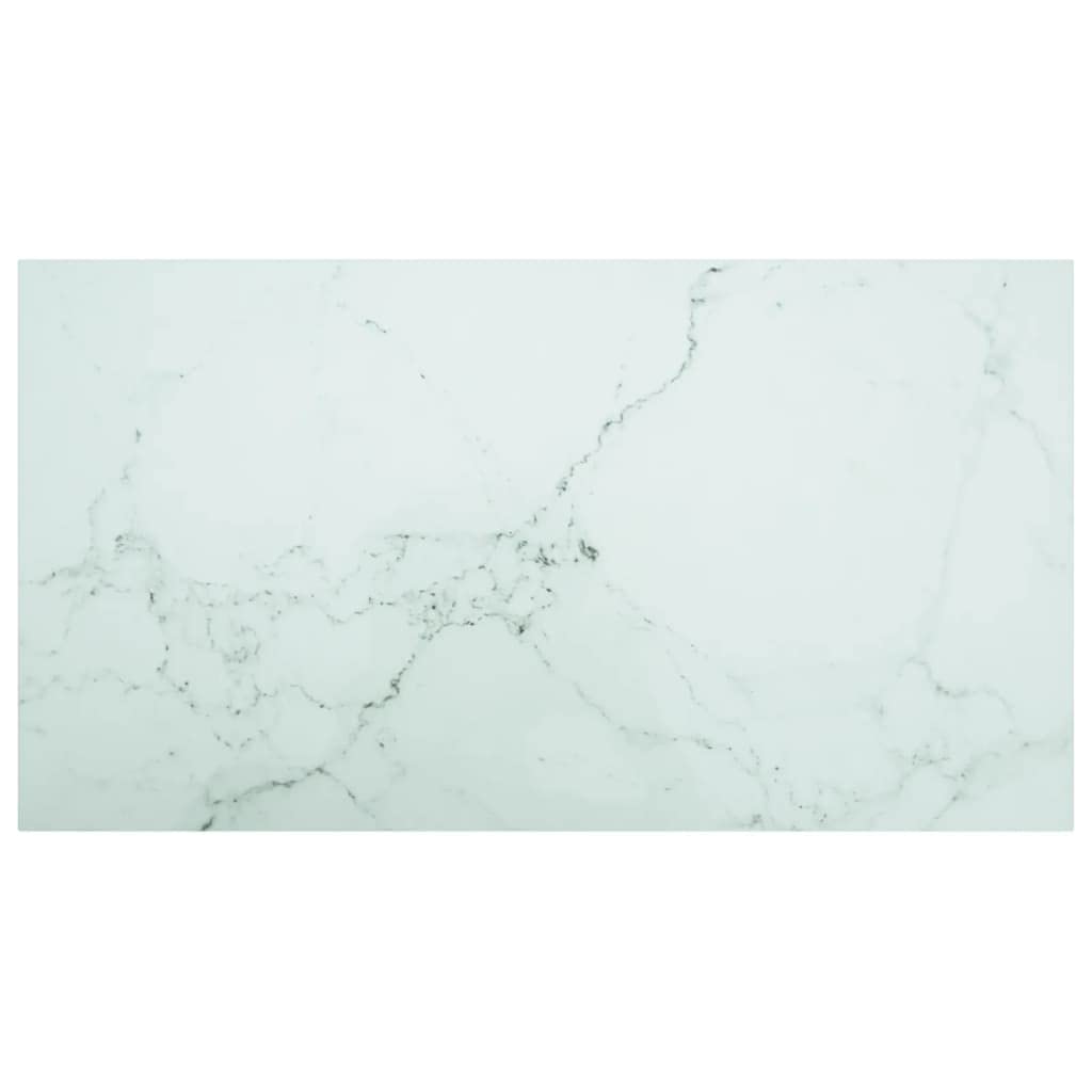Dessus de Table 120x65 cm Verre Trempé avec Design Marbre Blanc Plateau de Table Rectangulaire Durable Plateau Bureau pour Salle à Manger Restaurants Mariages Cafés Barbecues Fêtes