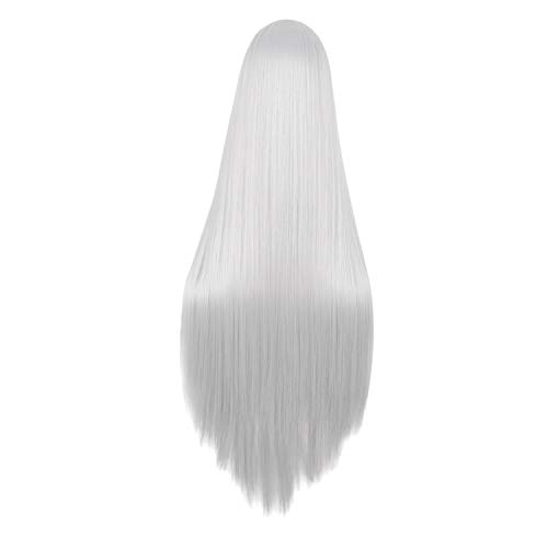Image of MapofBeauty 40 Inch /100cm Fashion Straight Long Costume Anime Cosplay Wig (Silver)