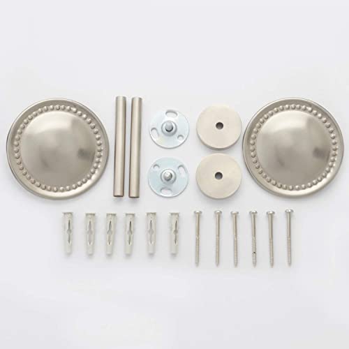 Deco Window (Set Of 2 Curtain Holdbacks Tieback Spin Medallion - Satin Silver #TOP6