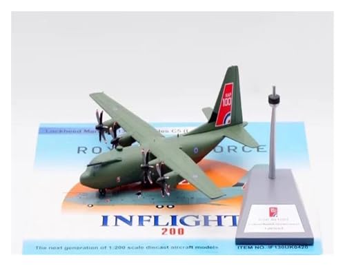 Modelo C-130J Hercules escala 1:200 en avión militar de aleación coleccionable rojo 5