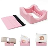 Silicone Cup Cradle Silicone Cup Cradle with Built-in Slot Anti-Skidding Tumbler Stand Cup Holder for Tumblers with Felt Squeegee Use to Apply UV DTF Stickers Vinyl Stickers for Tumblers (Pink)