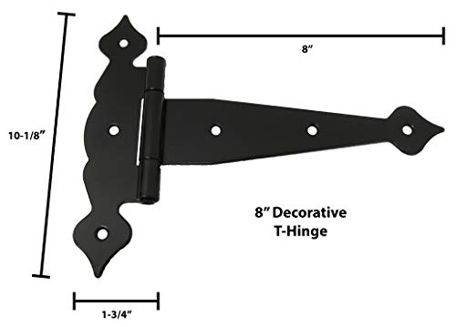 Shed Windows And More Decorative Fancy (Set Of 3) T Hinges 8" Heavy Duty Steel Shed Door Hinges W/Screws, Storage Shed Door Barn Door Gates #TOP1