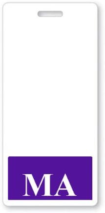 MA Badge Buddy - Heavy Duty Vertical Badge Buddies for Medical Assitants - Spill & Tear Proof Cards - 2 Sided USA Printed Quick Role Identifier ID Tag Backer by Specialist ID