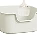 Bothyi Kitten Potty with High Side Toilet Kitty, Large Space Litter Pan Bedpan for Small Cats, Easy to Clean and No Odor - White