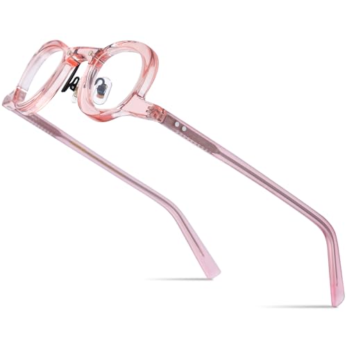 Image of HEPIDEM Acetate Glasses Frame Men,Round Optical Eyeglasses Women Vintage Retro Eyewear 9153