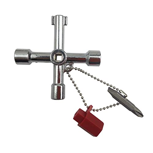 CEFEPH Llave de armario de 4 perfiles para armarios comunes y sistemas de cierre, llave triangular, llave cuadrada, llave triangular, llave de construcción