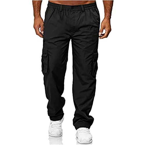 Endoradore Men's Multi-Pocket Pants Outdoor Cargo Jogger Pant Work Hiking Tactical Loose Straight Trousers Sweatpants #TOP1