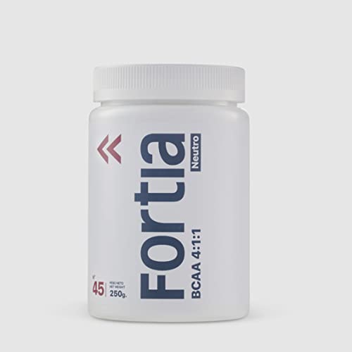 FORTIA – BCAA 4:1:1, Aminoácidos Ramificados, Leucina, Isoleucina, Valina, Energía, Regeneración muscular, recuperación, Aminoácidos esenciales, Sabor Neutro, 250g