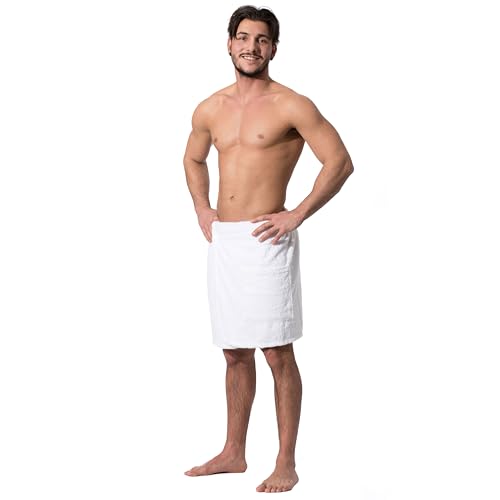 ZOLLNER Toalla Sauna para Hombre, Blanca, algodón, L/XL, Otras Tallas y Colores