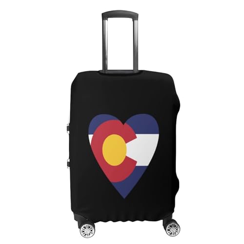 Colorado Love Flag Travel Suitcase Cover Protective Luggage Case Washable Baggage Protector Fits 19-32 Inch M4