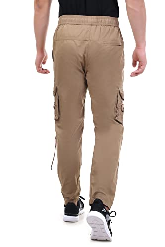 Image of Loose-Fit Straight Leg Cutton Twill Cargo Trousers #3886