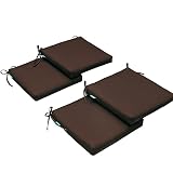 QILLOWAY Outdoor Indoor Chair Pads,Seat Cushions, Square Foam Dining Chair Patio Cushion Set of 4, A