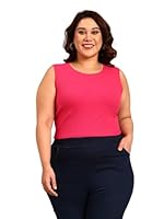 The Pink Moon Women's Regular Fit Plus Size Crop Top - (TOP_Crop_PNK_Pink_5XL)