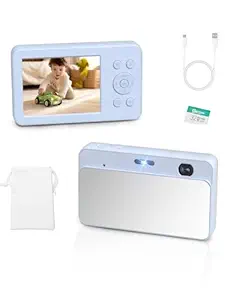 MUTRAIN Slide Open Digital Point and Shoot Pocket Camera with Mirror, Y2K 1080P Photography Practice, Blue, X10, 32G