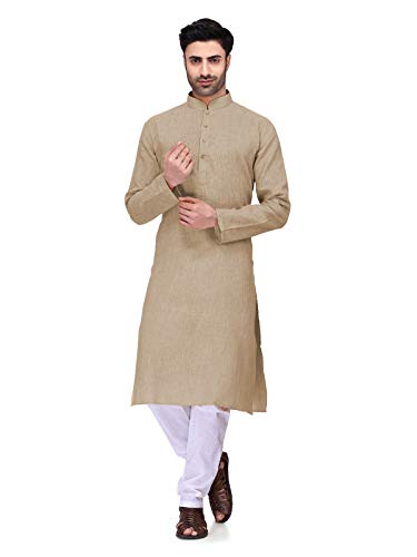 Elina fashion Men's Cotton Kurta Pajama Set Tunic Indian Traditional Wear
