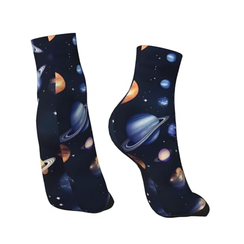 Planets Stars and Milky Way Galaxy print Men's Athletic Socks for Sports Outdoor Sports Socks for Men and Women Hiking4