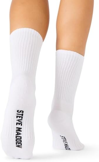 Steve Madden Women's 4pk Solid Athleisure Crew Hc