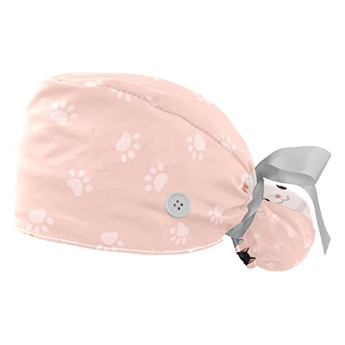 Chapeaux bouffants chat et casquettes de travail ajustables pour femmes