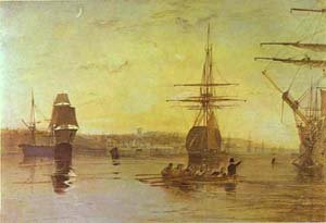 Peinture à l'huile de Turner Cowes 1827 pour revivre la magie des grands espaces marins chez soi
