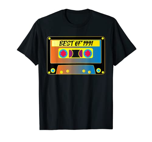Best Of 1991 Funny Birthday Cassette Tape Music Bday Camiseta