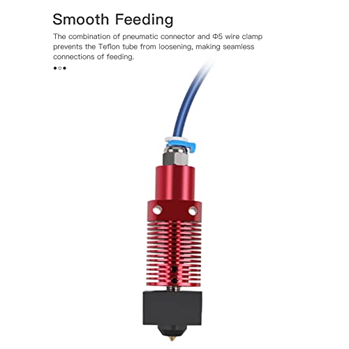 Original Full Assembled Extruder Hotend Heater Blue PTFE Tube Kit with Extra 2pcs Plated Brass Nozzle 0.4mm for Creality CR-10S PRO, CR10S PRO V2, CR-10 MAX 3D Printer Accessories