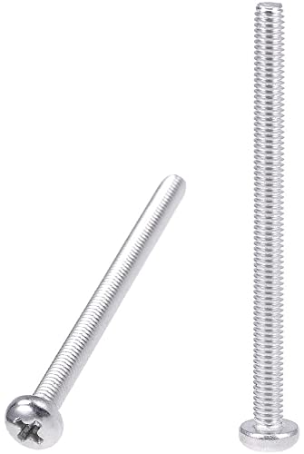 Yinpecly 30Pcs M4-0.7 x 55mm Knob Pull Machine Screws Metric Pan Head Phillips Drive Cross Head Screw 304 Stainless Steel Full Thread Fasteners Bolts