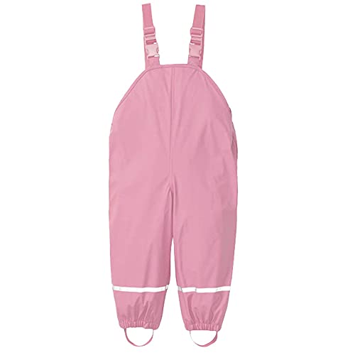 Pantaloni Pioggia Bambini Con Bretelle – Salopette Impermeabile Antivento Con Stampa Animali, Rifrangenti, Leggeri 2-6 Anni
