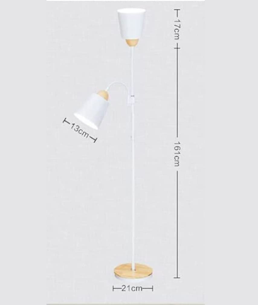 Piantana Lampade da Terra Lampada da Terra in Legno LED personalità in Ferro Battuto Lampade da Terra Orientabili Verticali Lampada da Lettura Lampada Soggiorno(Black)