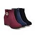 CSRZPMG Women Fashion Wedge Ankle Boots Side Zipper Casual Wedges Suede Round Toe Heeled Booties Winter Comfy Dress High Heel Short Boots