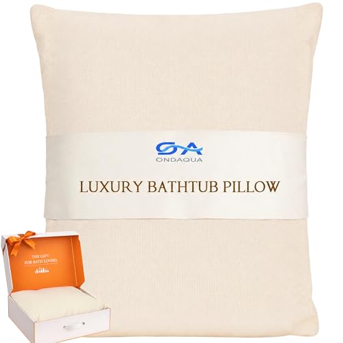 Luxury Bathtub Pillow, Skin-Friendly Cushion, Support Back, Neck & Head, Non-Slip, Adjustable Thickness Fits All Tub, Washable & Quick-Drying - Gift for Christmas Birthday Mother’s Day