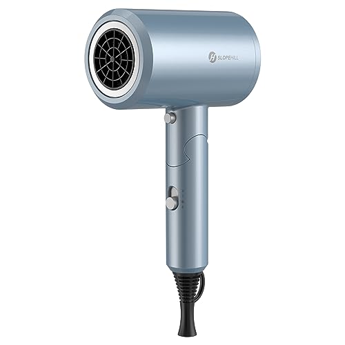 Slopehill Hair Dryer, 1800W Professional Ionic Hairdryer for Hair Care, 3 Magnetic Attachments for Home Salon Travel (Matte Blue)